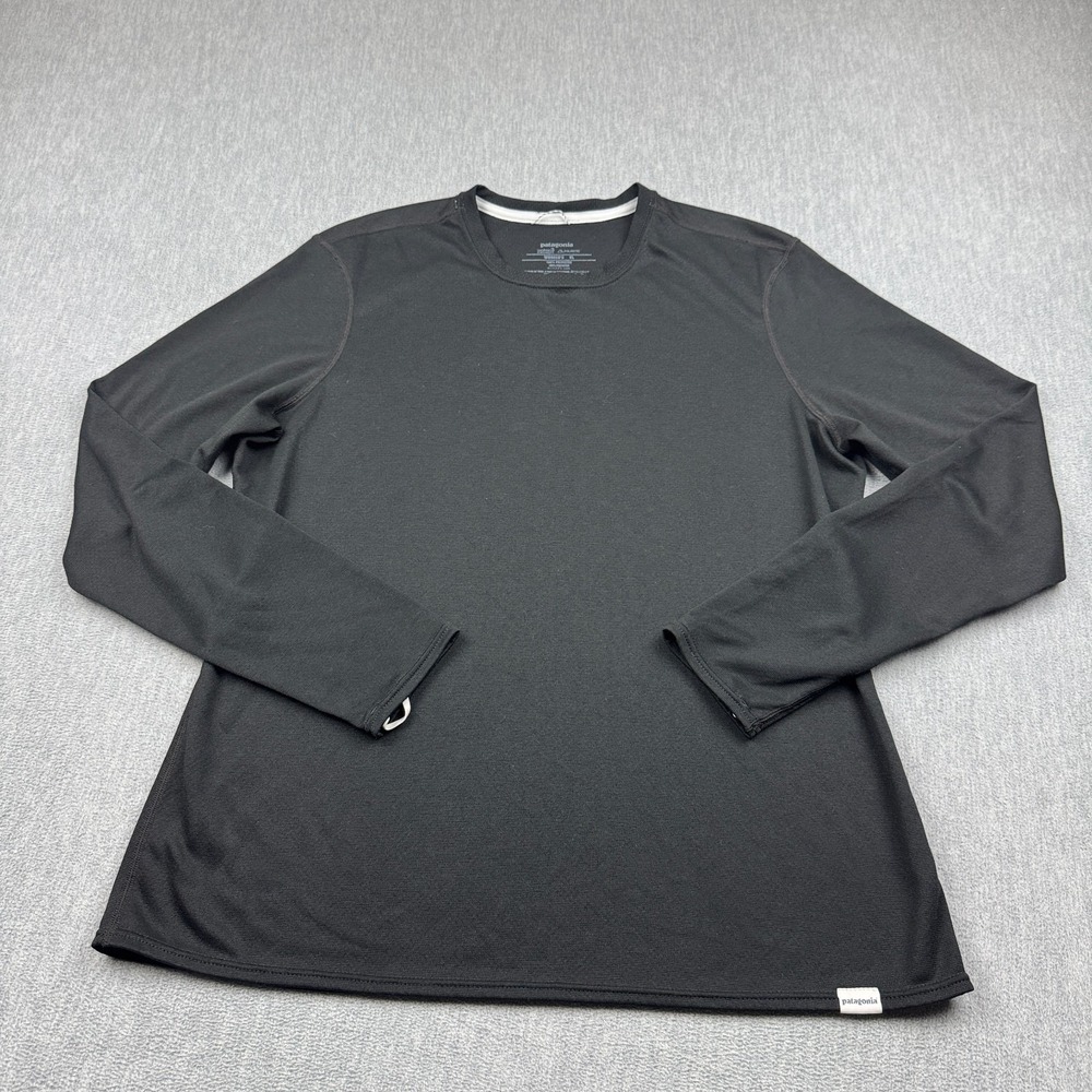 Patagonia‎ Shirt Womens XL Black Capilene Midweight 3 Crewneck Polartec 44432